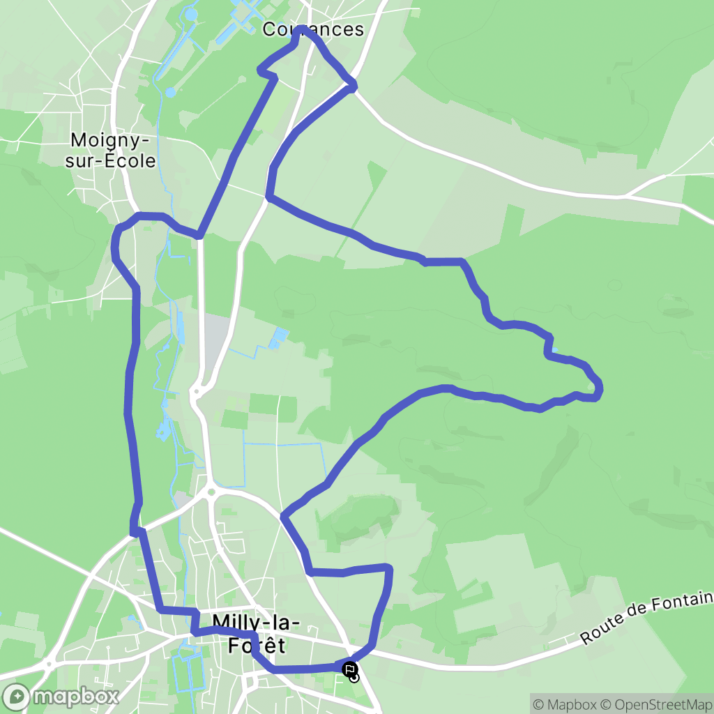 Milly-la-Forêt : carte du parcours de randonnée - France