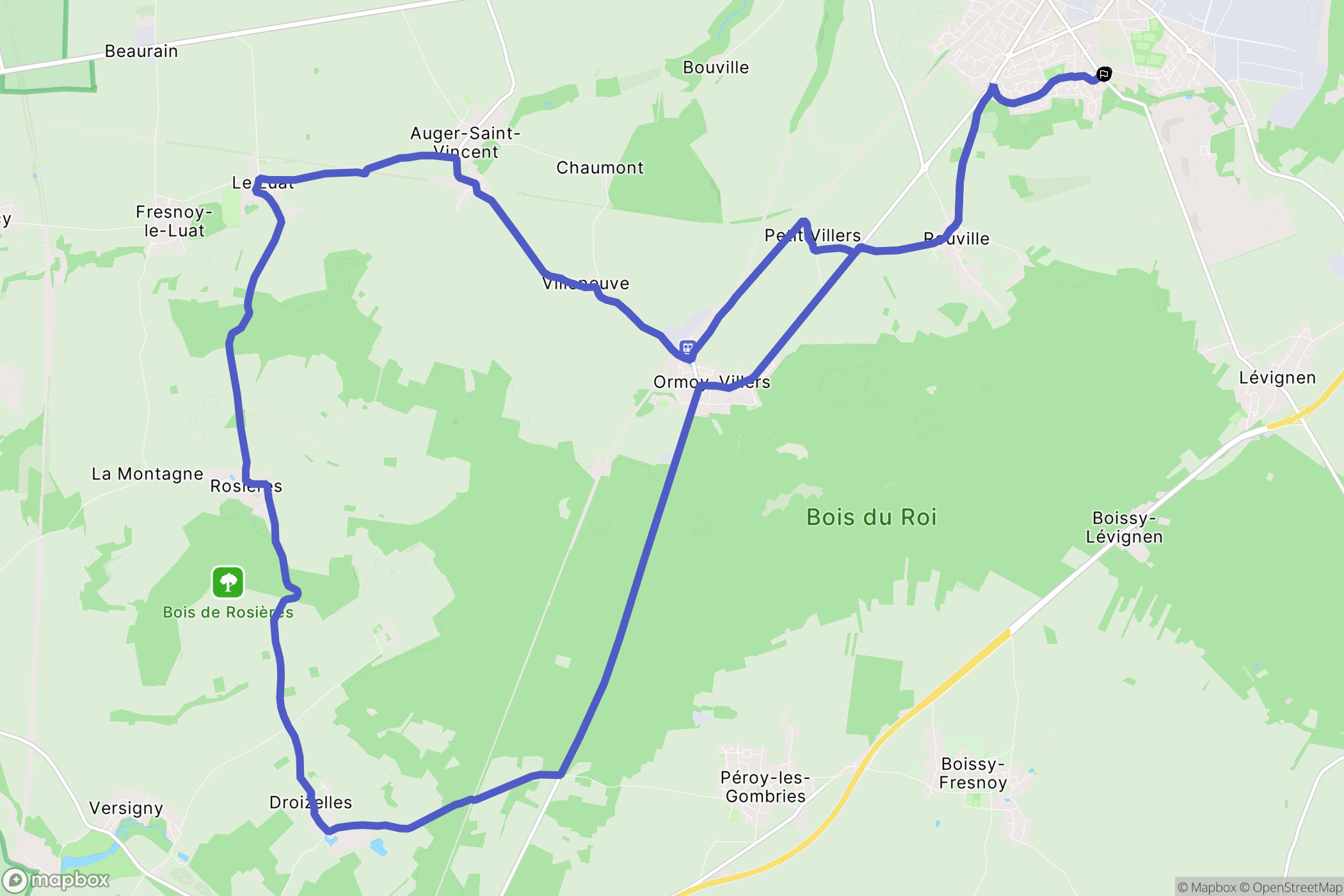 Crépy-en-Valois : carte du parcours de randonnée - France