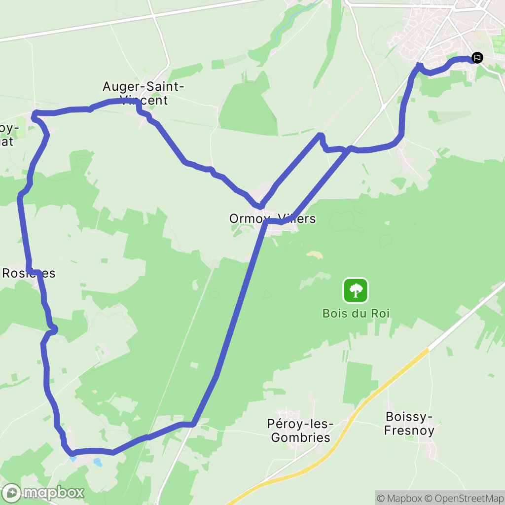 Crépy-en-Valois : carte du parcours de randonnée - France