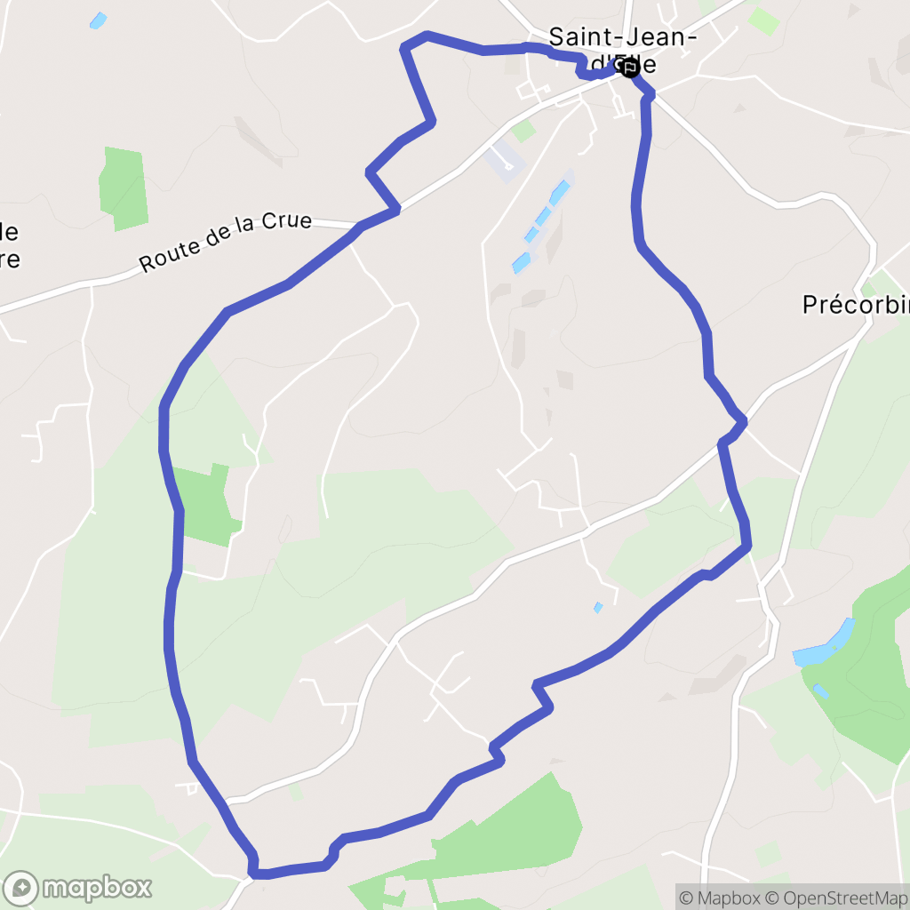Saint-Jean-d'Elle : carte du parcours de randonnée - France