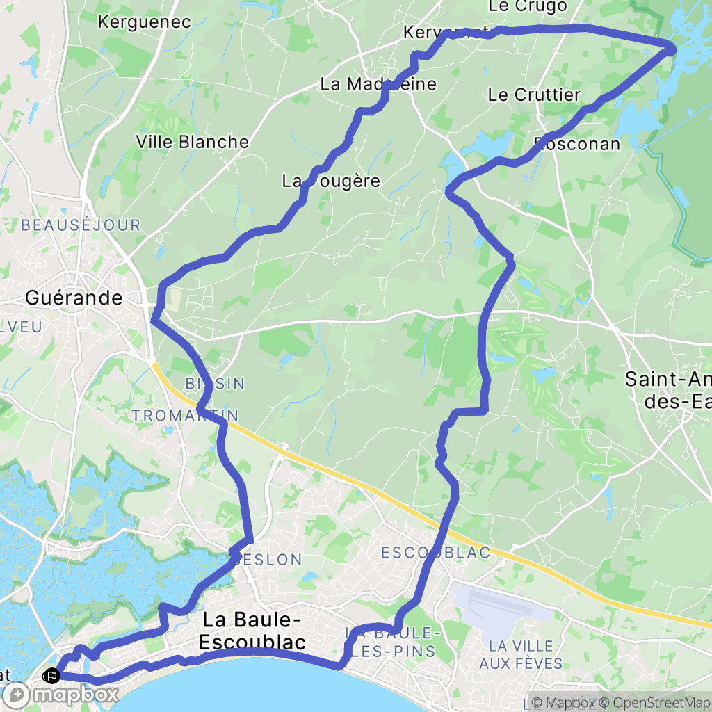 Le Pouliguen : carte du parcours de randonnée - France