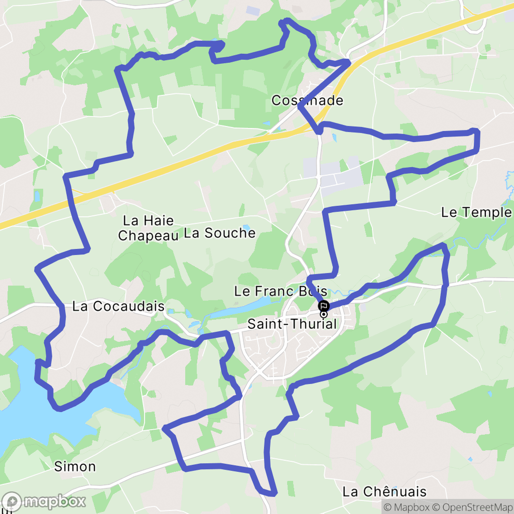 Saint-Thurial : carte du parcours de randonnée - France