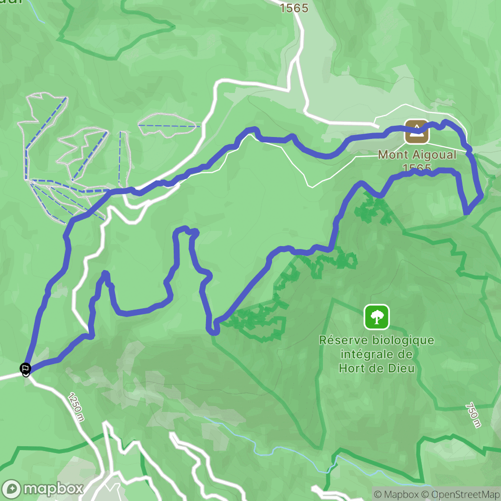 Val-d'Aigoual : carte du parcours de randonnée - France