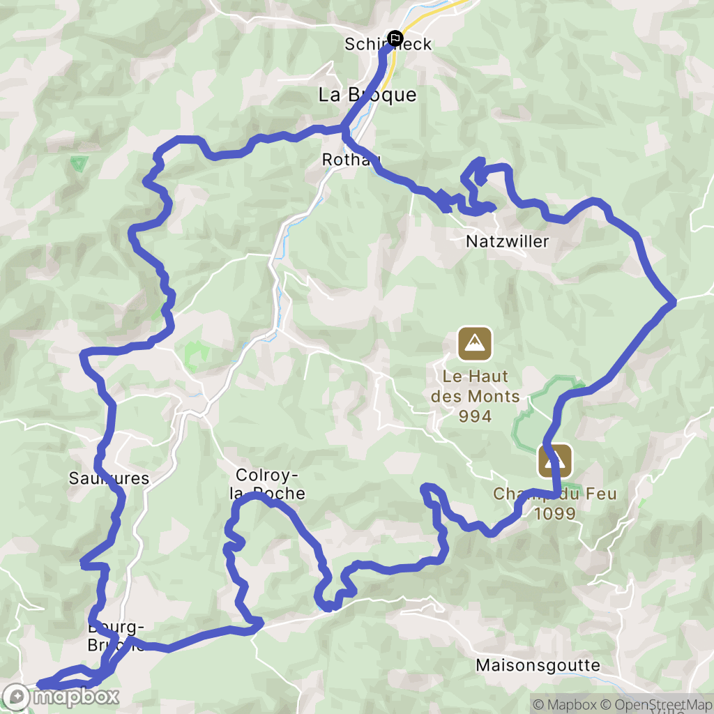 Schirmeck : carte du parcours de randonnée - France