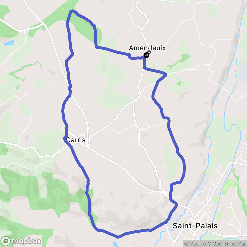 Amendeuix-Oneix : carte du parcours de randonnée - France