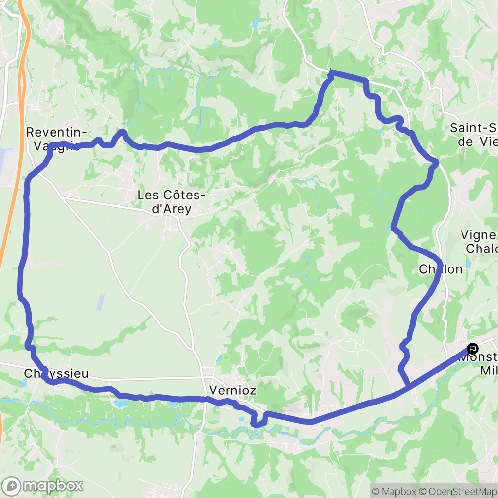 Monsteroux-Milieu : carte du parcours de randonnée - France