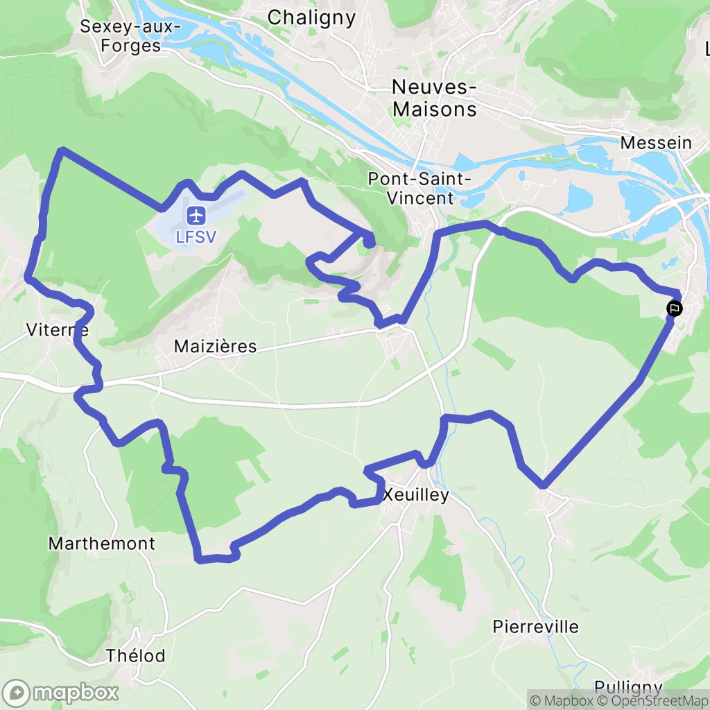 Méréville : carte du parcours de randonnée - France