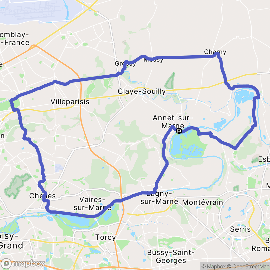 Annet-sur-Marne : carte du parcours de randonnée - France