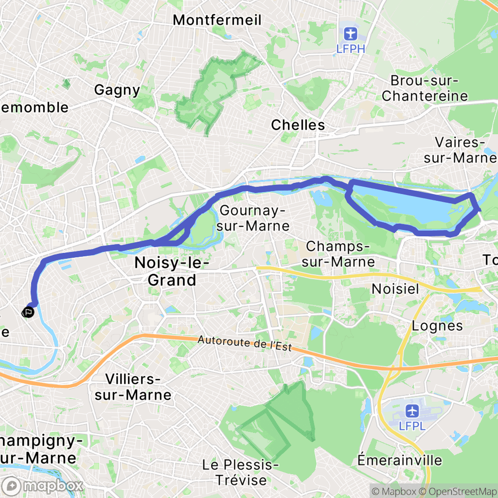 Le Perreux-sur-Marne : carte du parcours de randonnée - France