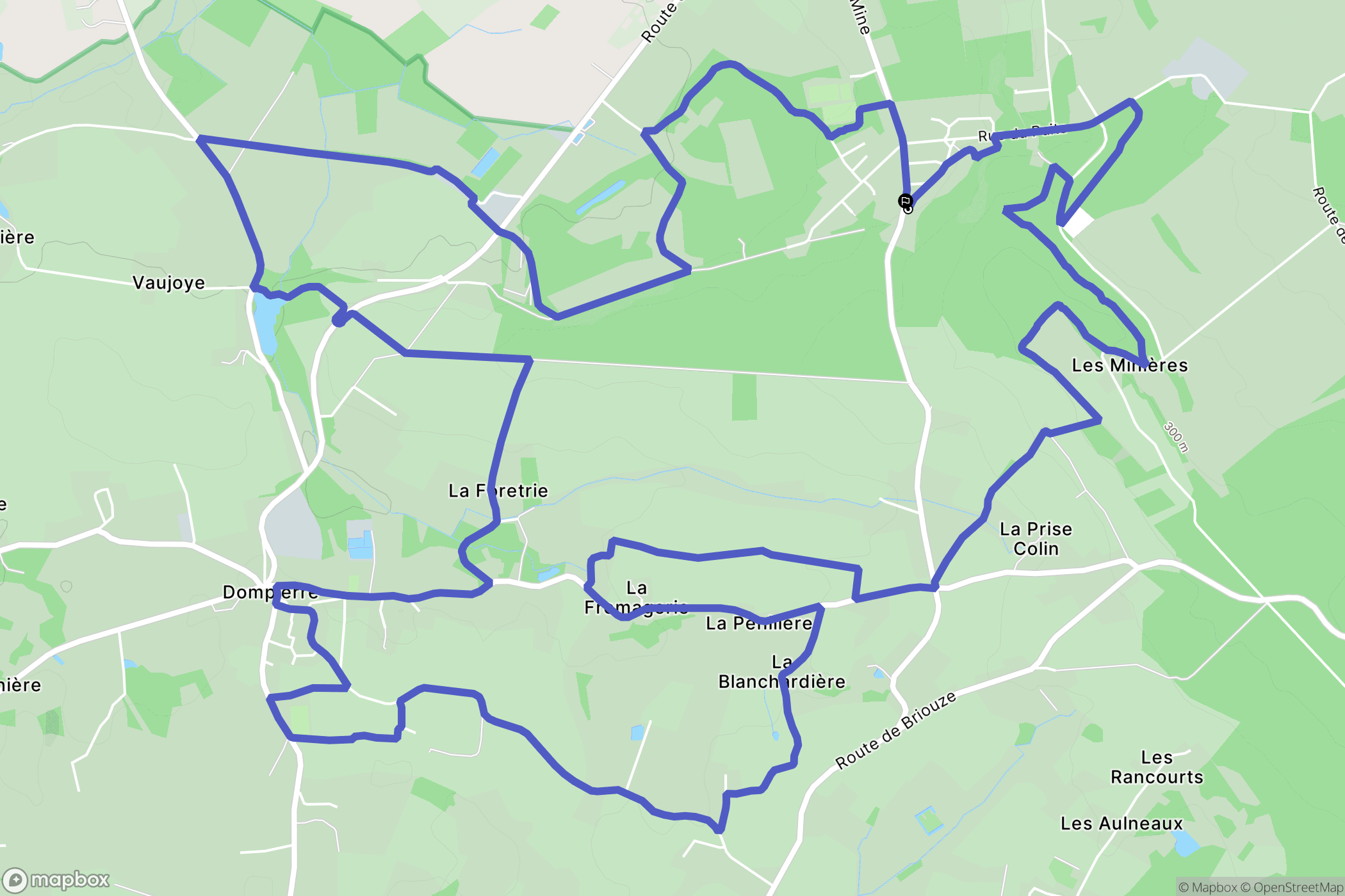 La Ferrière-aux-Étangs : carte du parcours de randonnée - France