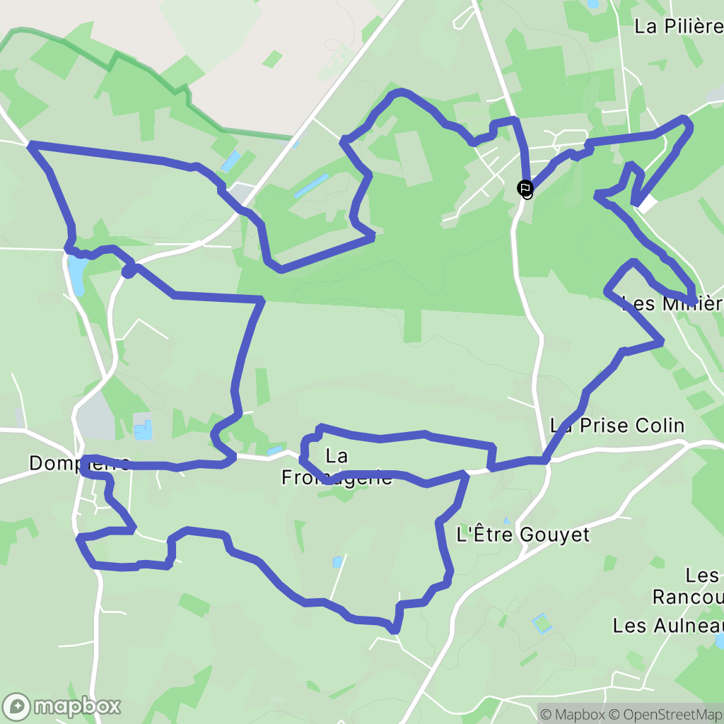 La Ferrière-aux-Étangs : carte du parcours de randonnée - France
