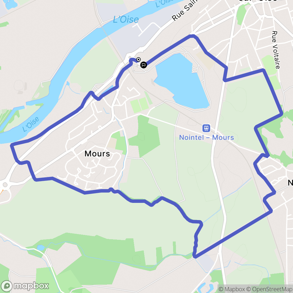 Beaumont-sur-Oise : carte du parcours de randonnée - France