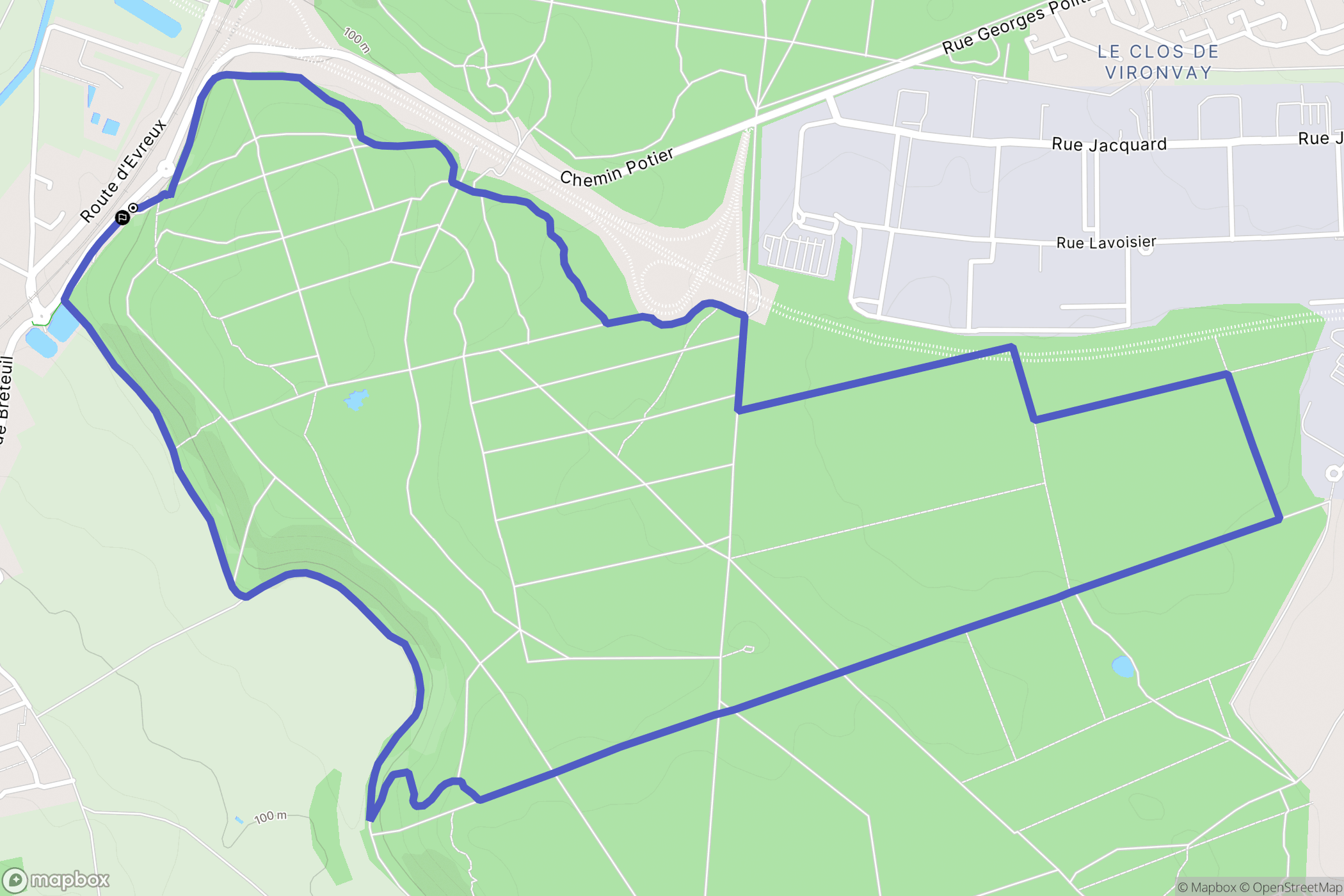 Arnières-sur-Iton : carte du parcours de randonnée - France