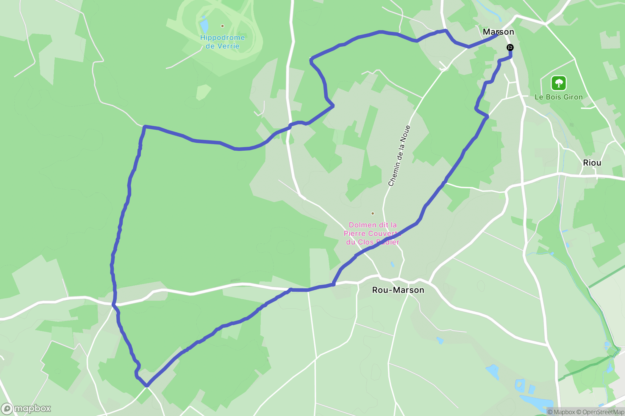 Rou-Marson : carte du parcours de randonnée - France