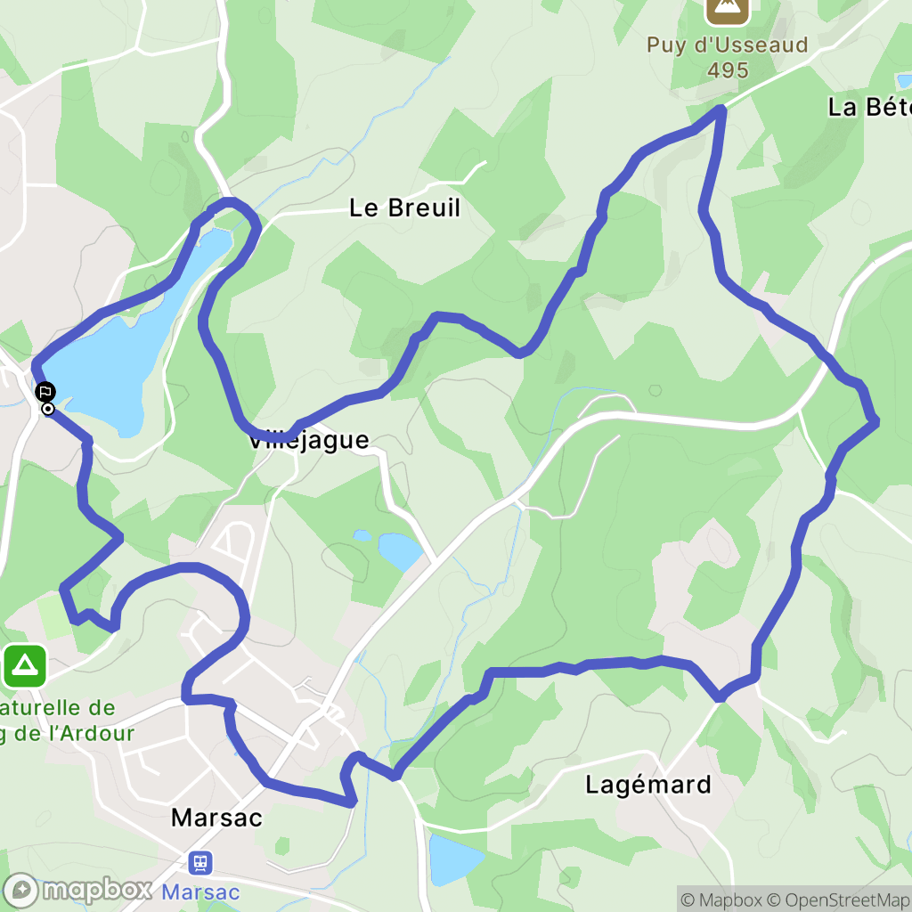 Marsac : carte du parcours de randonnée - France