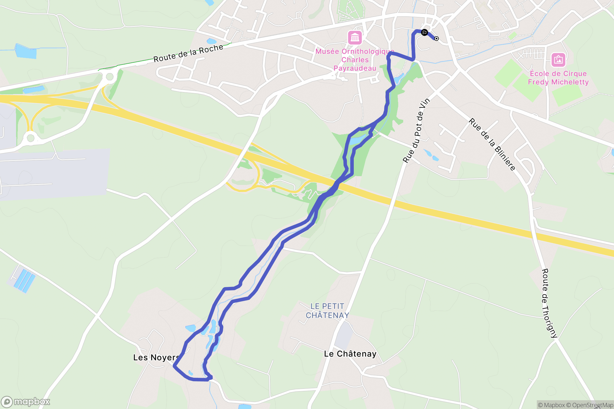 La Chaize-le-Vicomte : carte du parcours de randonnée - France