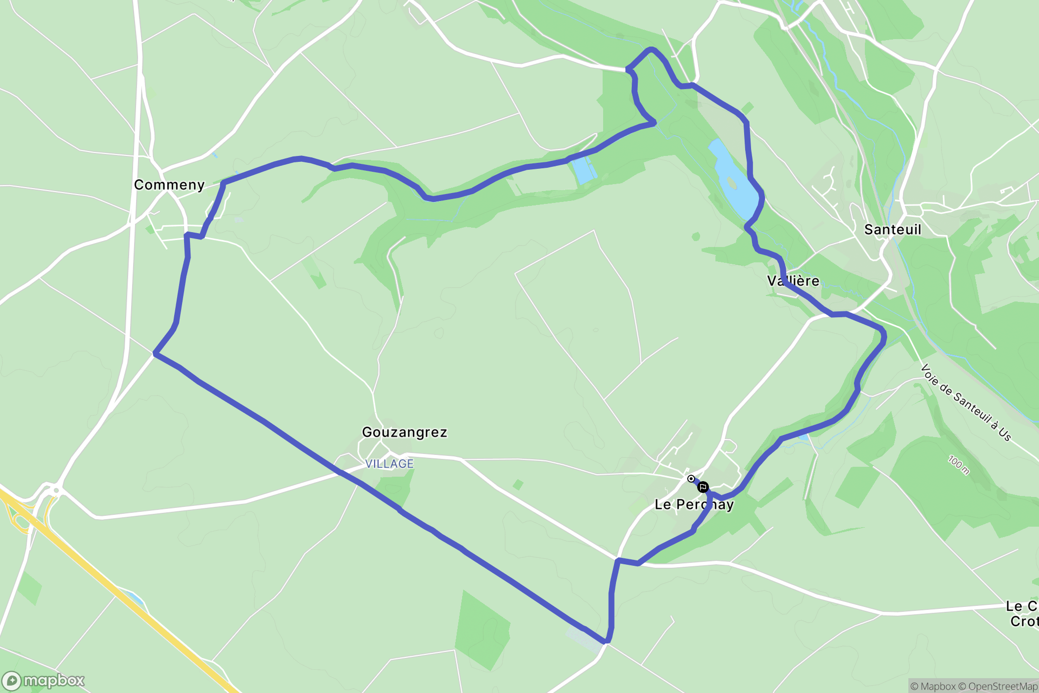 Le Perchay : carte du parcours de randonnée - France