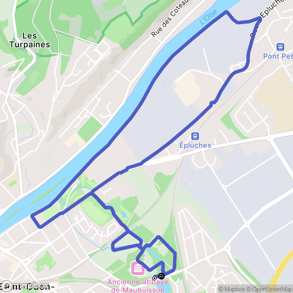 Saint-Ouen-l'Aumône : carte du parcours de randonnée - France