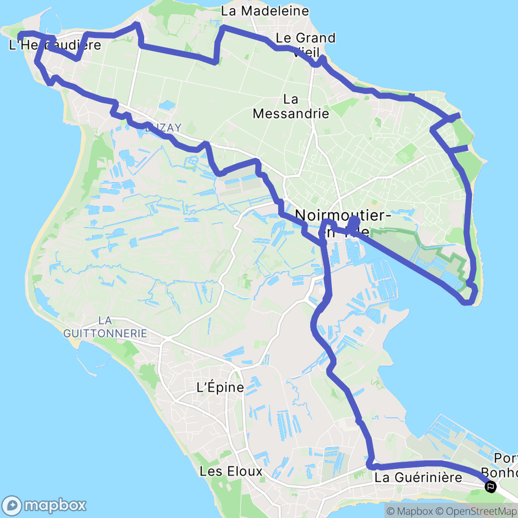 La Guérinière : carte du parcours de randonnée - France