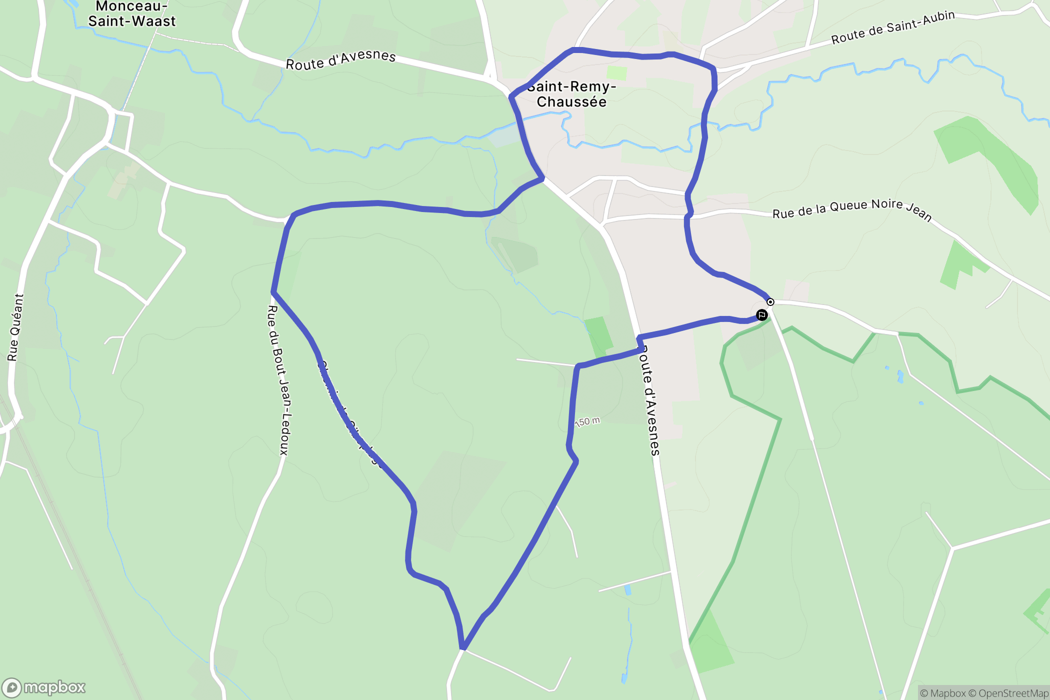 Saint-Rémy-Chaussée : carte du parcours de randonnée - France
