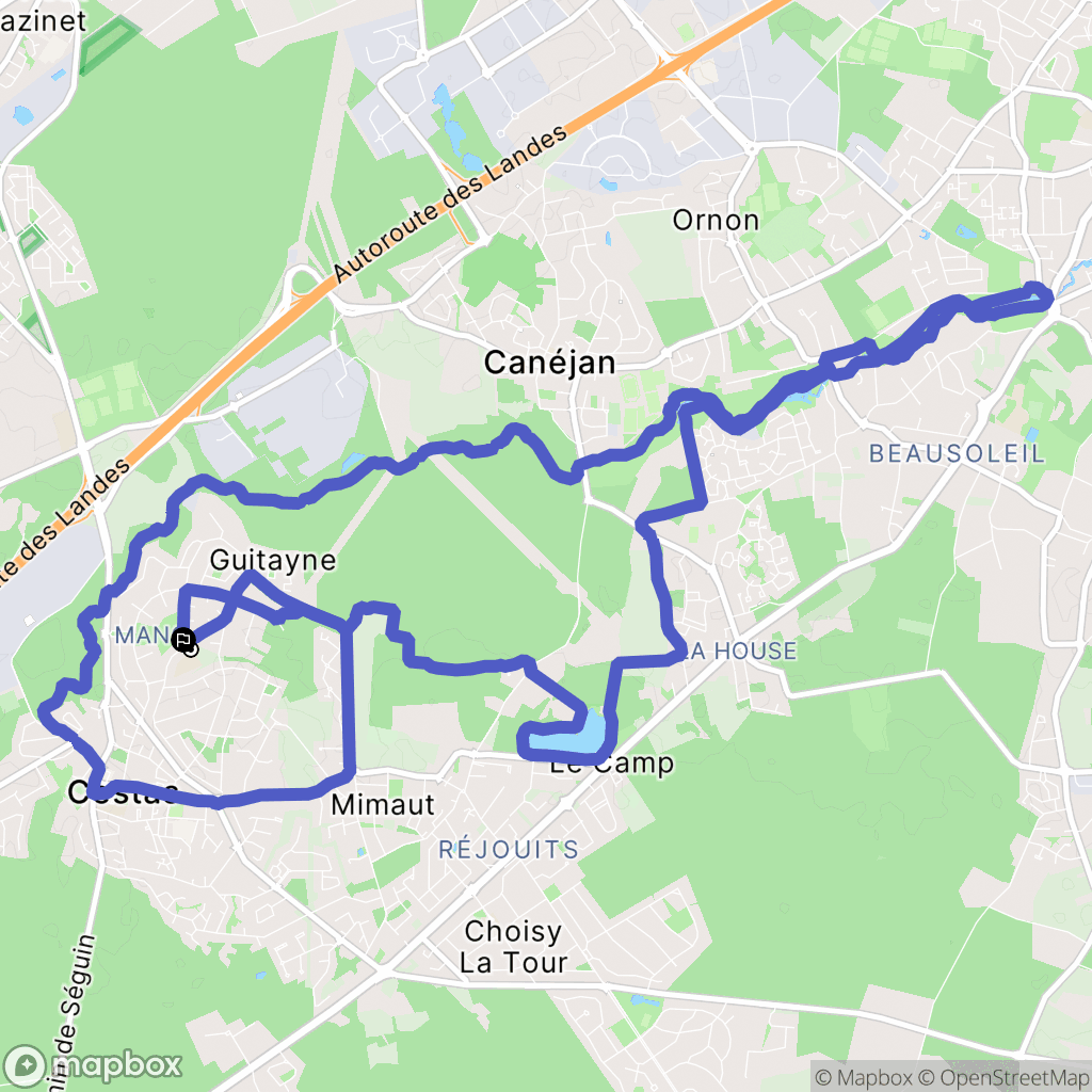 Cestas : carte du parcours de randonnée - France