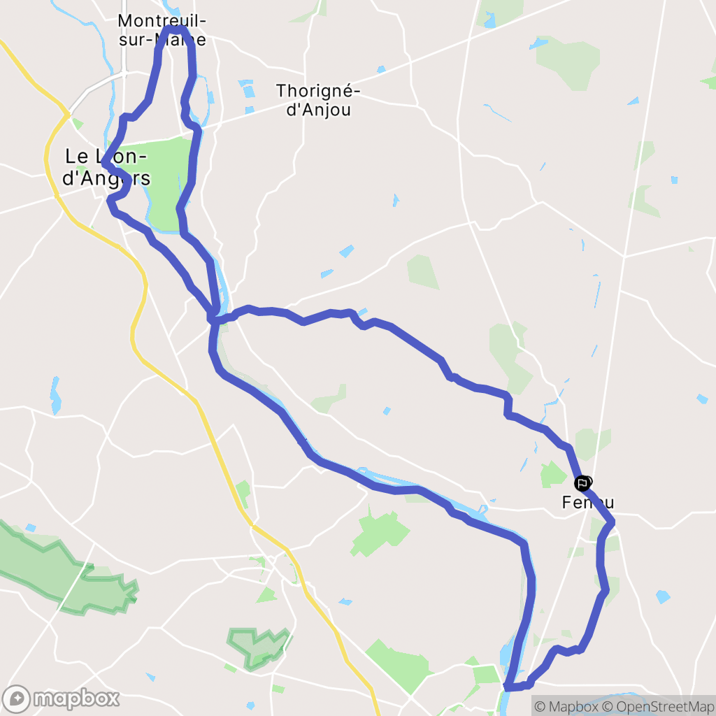 Feneu : carte du parcours de randonnée - France