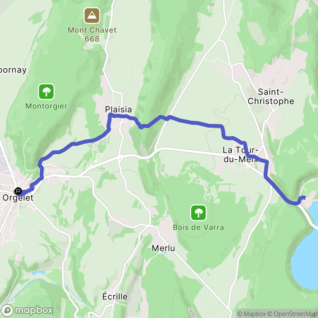 Orgelet : carte du parcours de randonnée - France