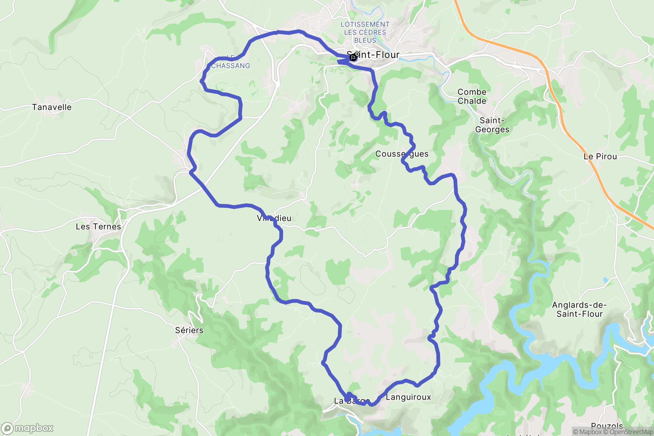 Saint-Flour : carte du parcours de randonnée - France