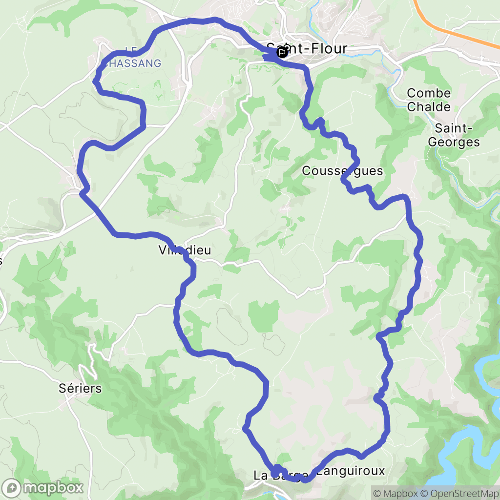 Saint-Flour : carte du parcours de randonnée - France