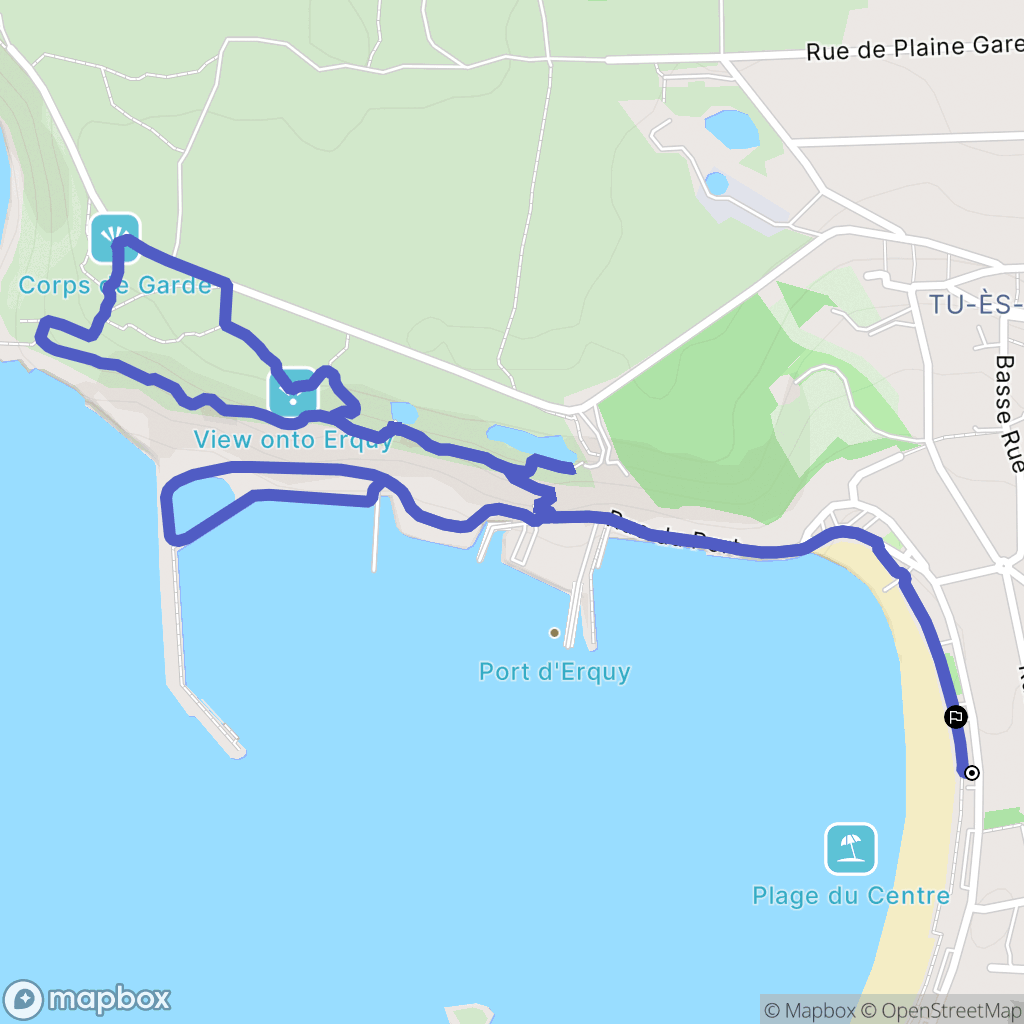 Erquy : carte du parcours de randonnée - France