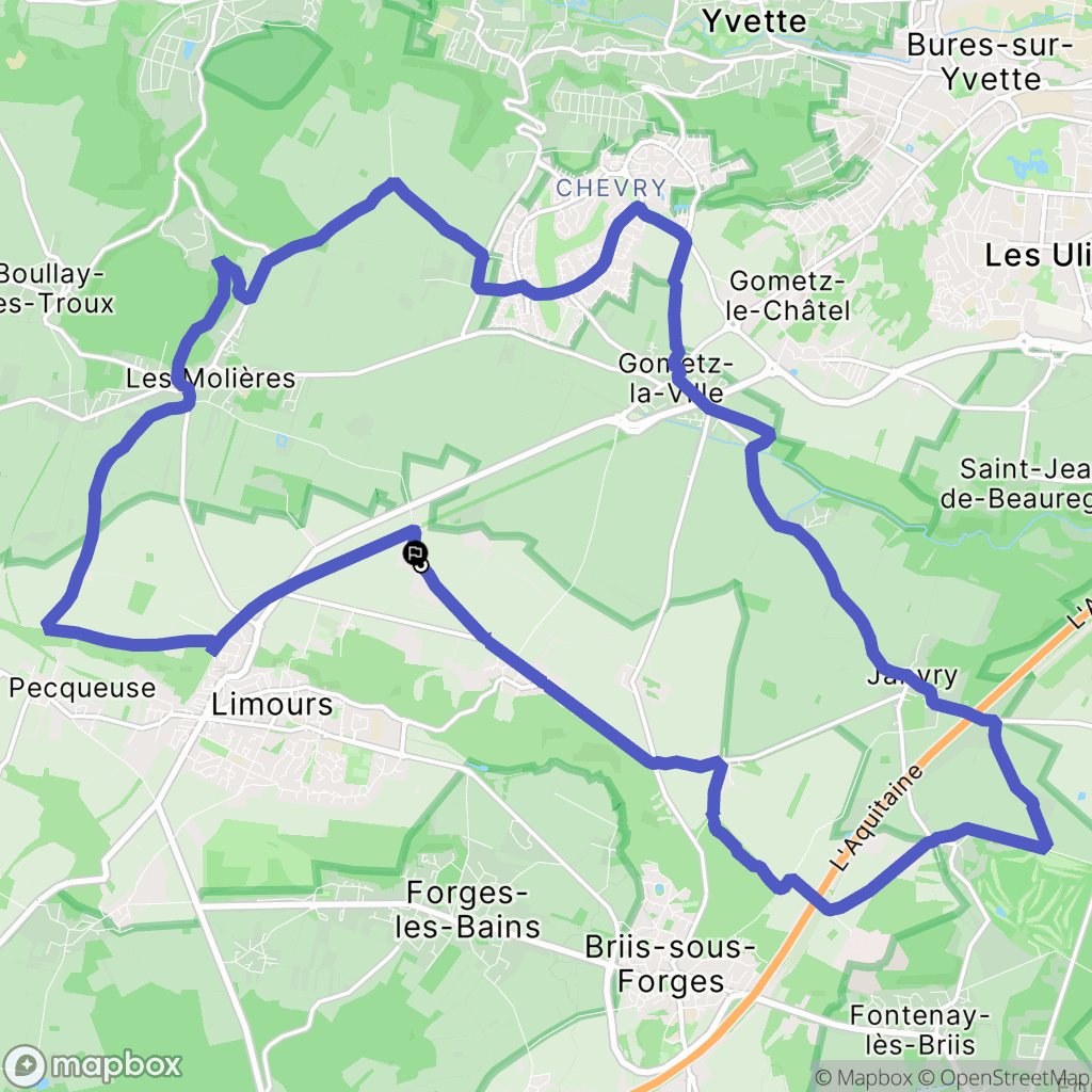 Limours : carte du parcours de randonnée - France