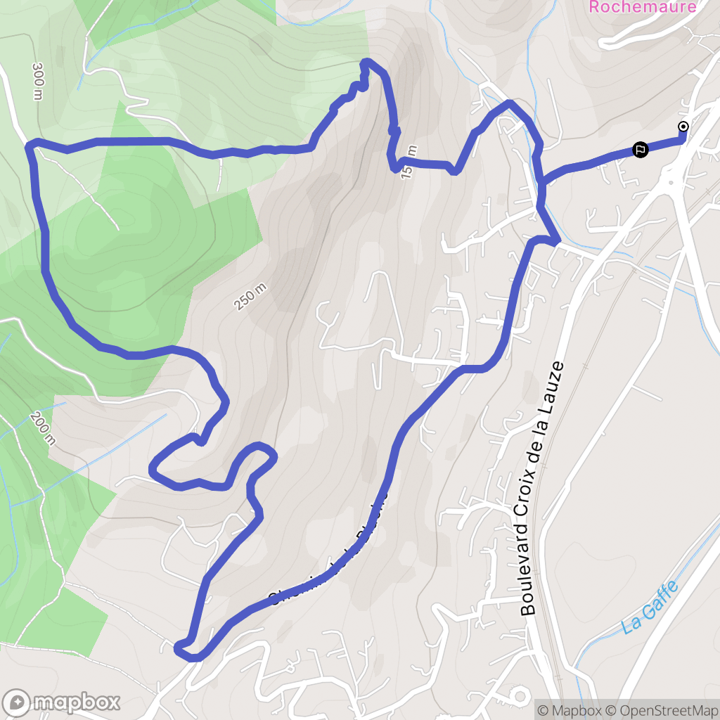 Rochemaure : carte du parcours de randonnée - France