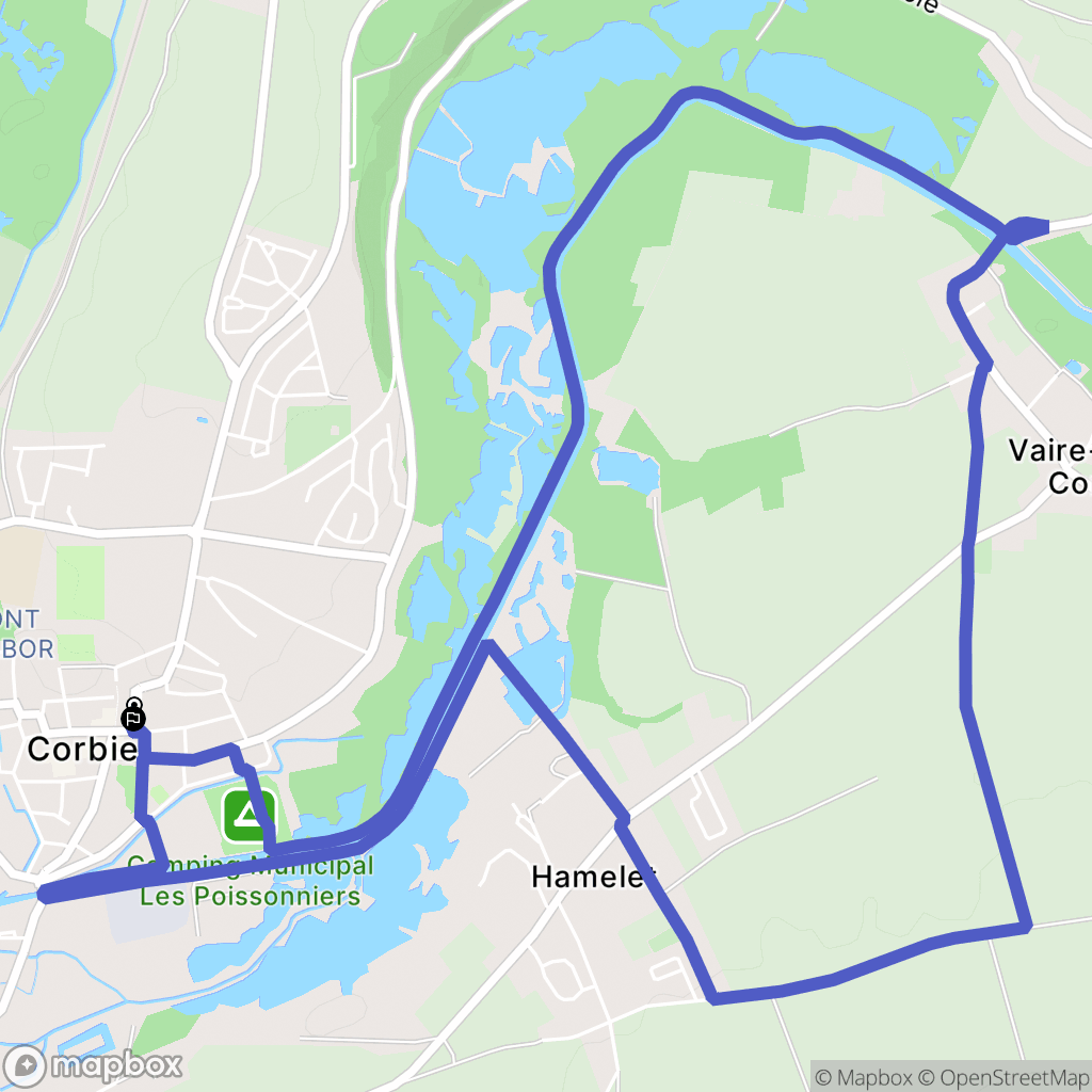 Corbie : carte du parcours de randonnée - France