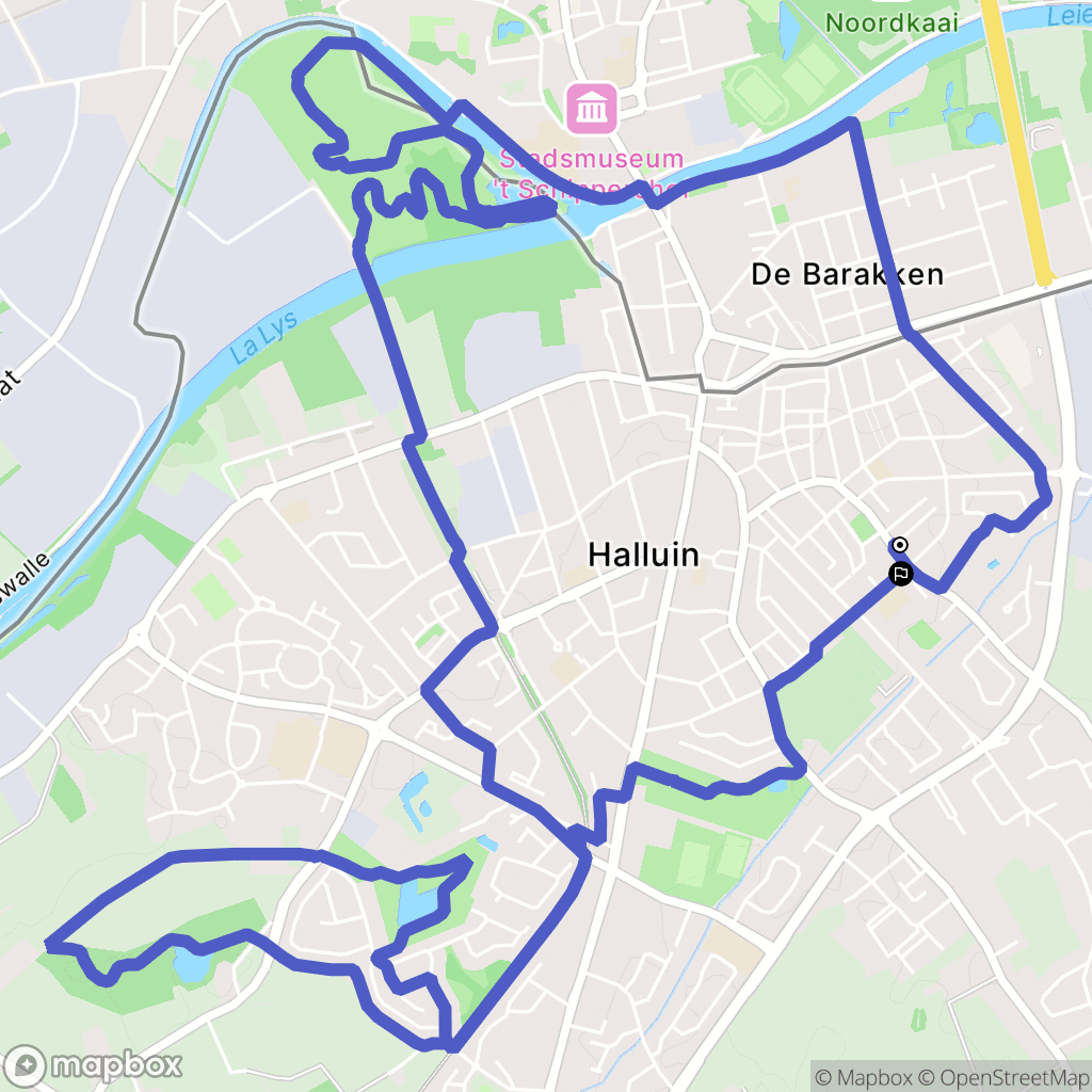 Halluin : carte du parcours de randonnée - France
