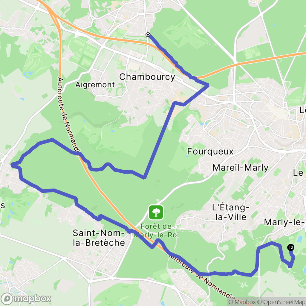 Poissy : carte du parcours de randonnée - France