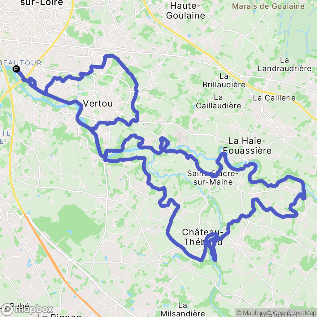 Vertou : carte du parcours de randonnée - France