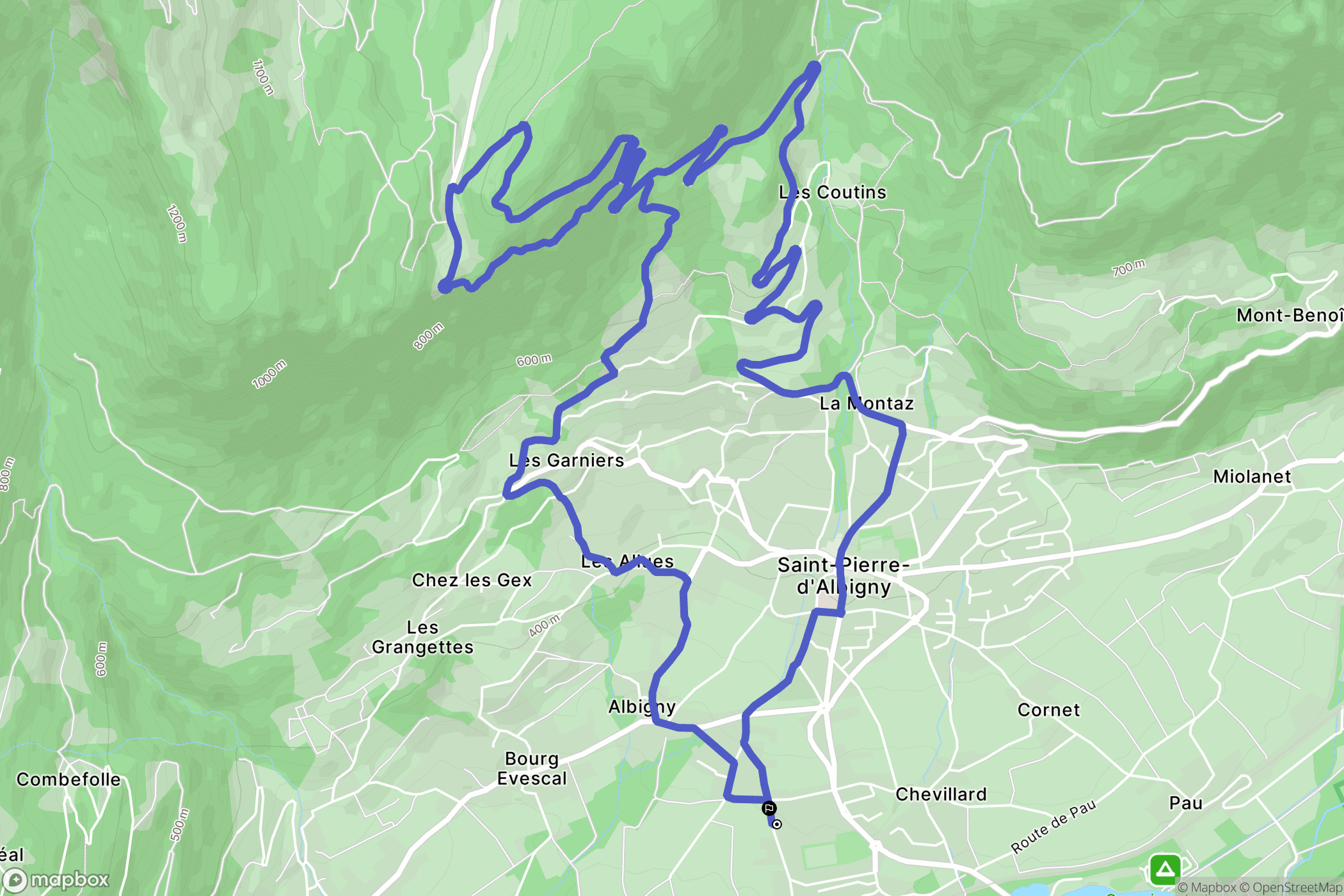 Saint-Pierre-d'Albigny : carte du parcours de randonnée - France