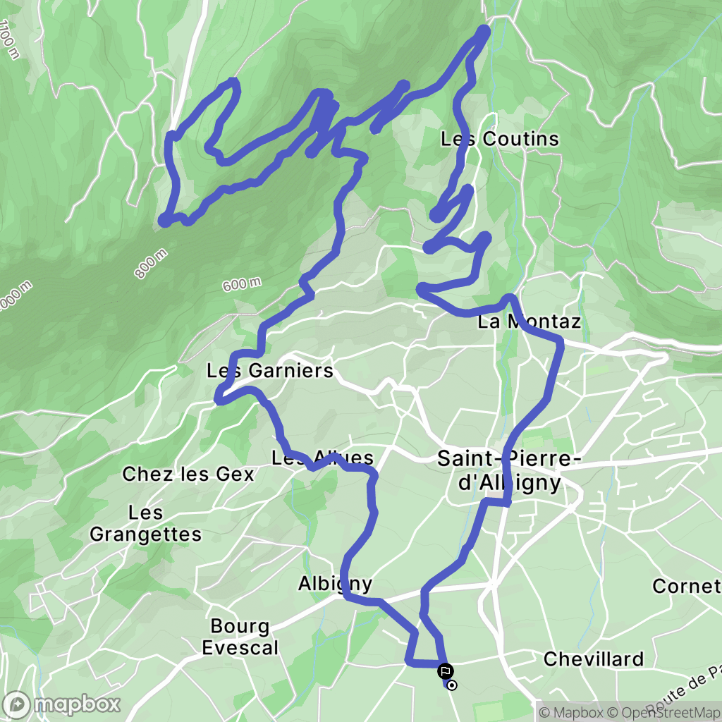 Saint-Pierre-d'Albigny : carte du parcours de randonnée - France