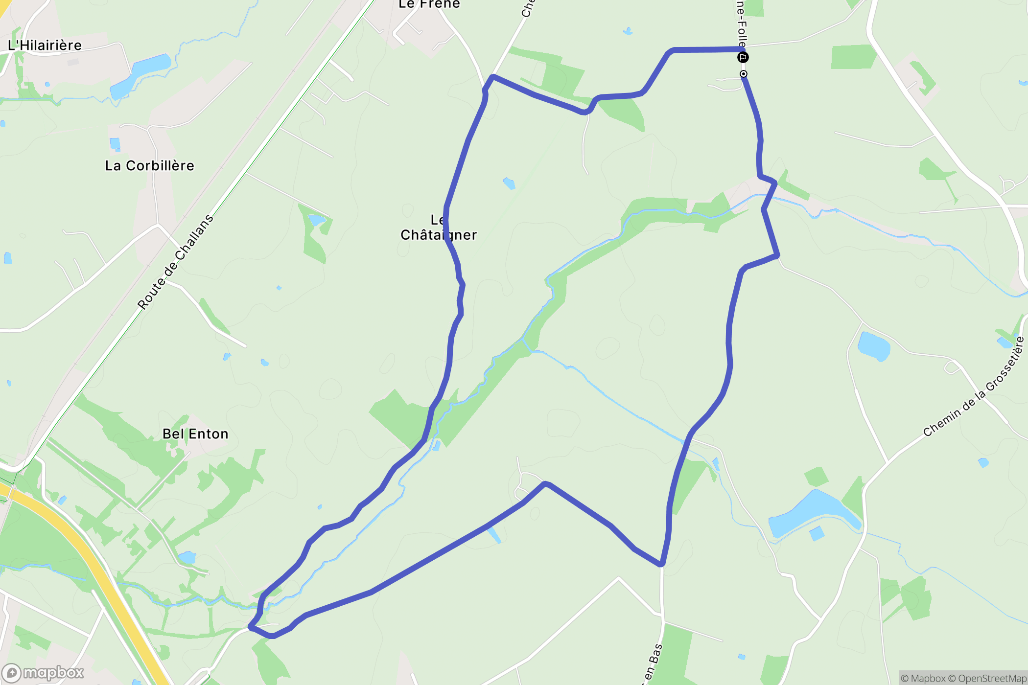 La Garnache : carte du parcours de randonnée - France