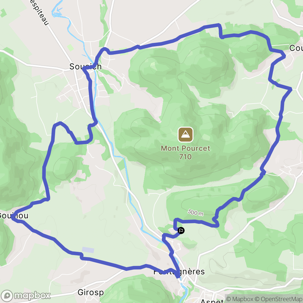 Aspet : carte du parcours de randonnée - France
