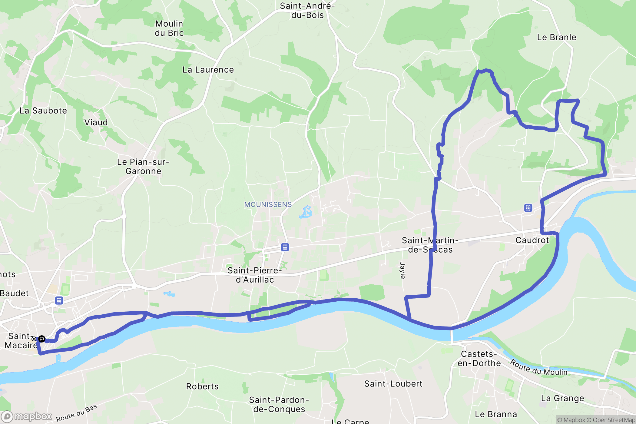 Saint-Macaire : carte du parcours de randonnée - France