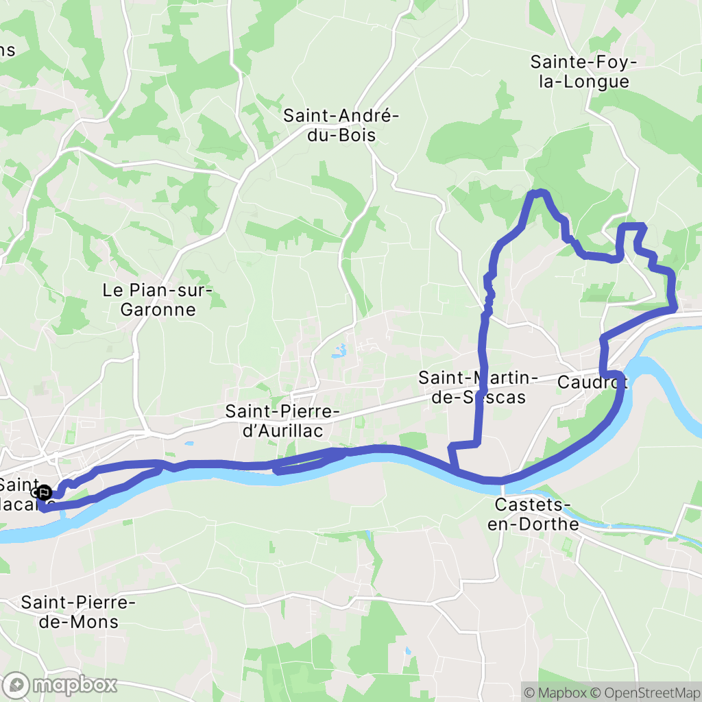 Saint-Macaire : carte du parcours de randonnée - France