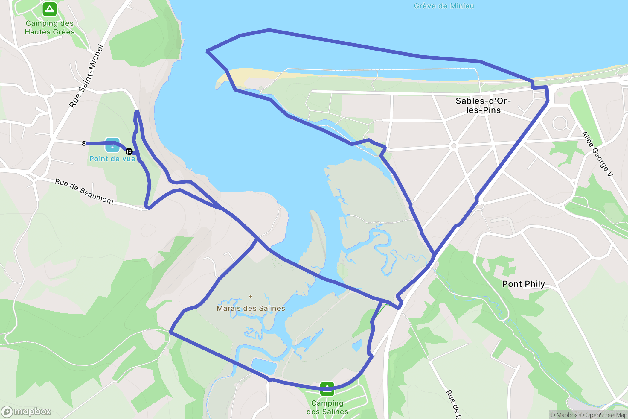 Erquy : carte du parcours de randonnée - France