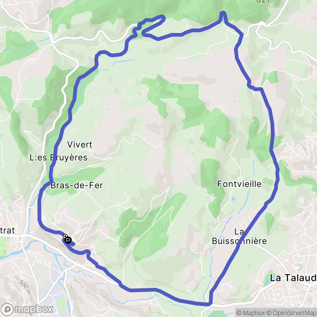 La Tour-en-Jarez : carte du parcours de randonnée - France