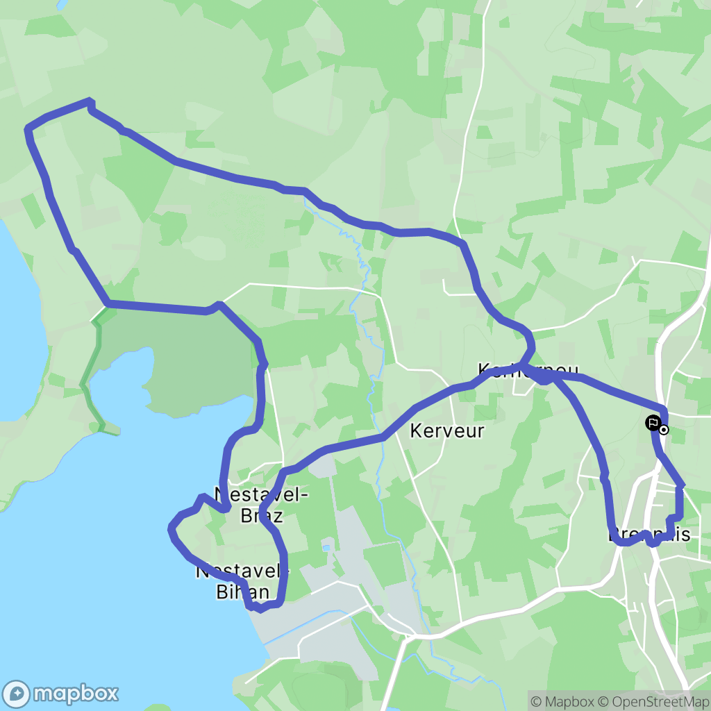 Brennilis : carte du parcours de randonnée - France