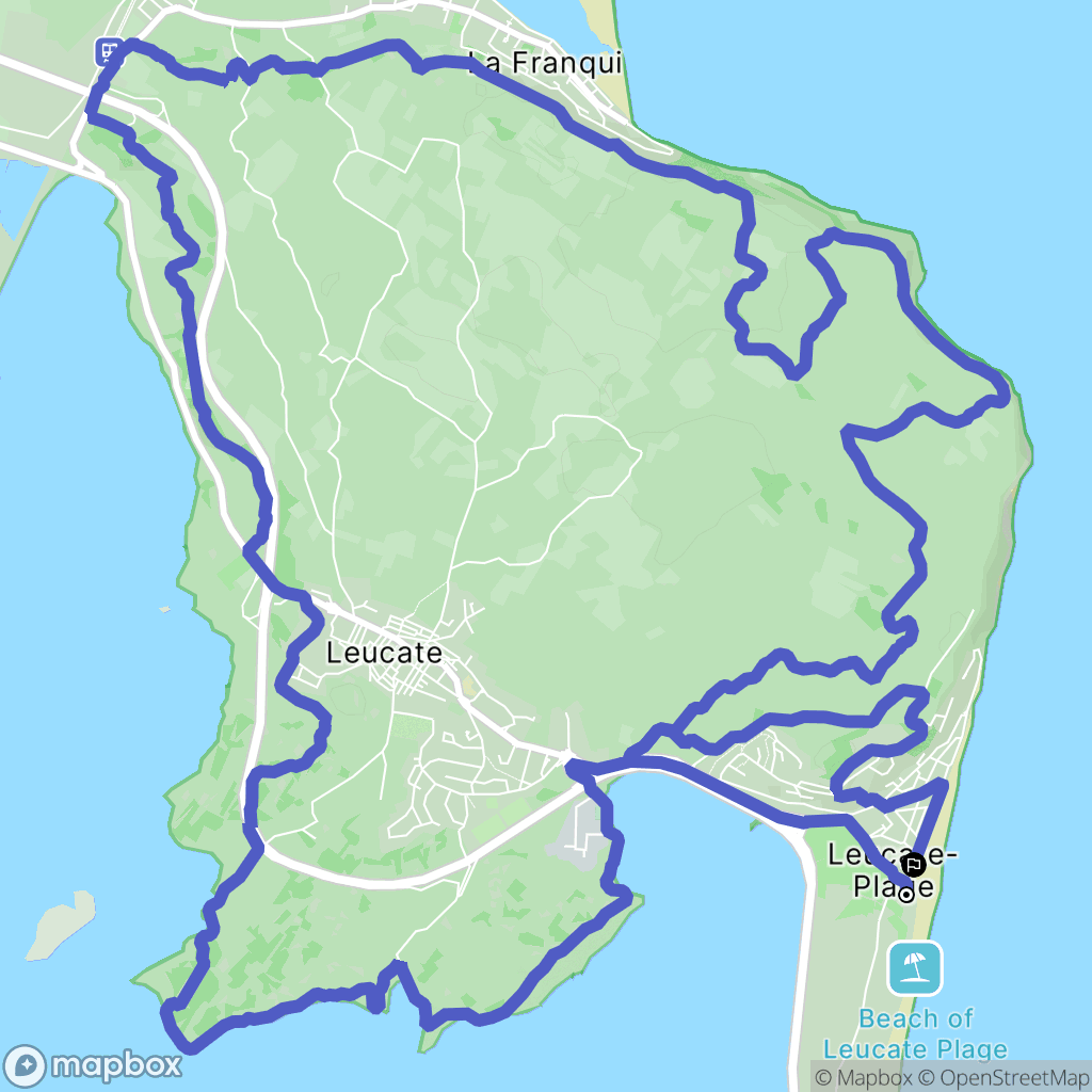 Leucate : carte du parcours de randonnée - France