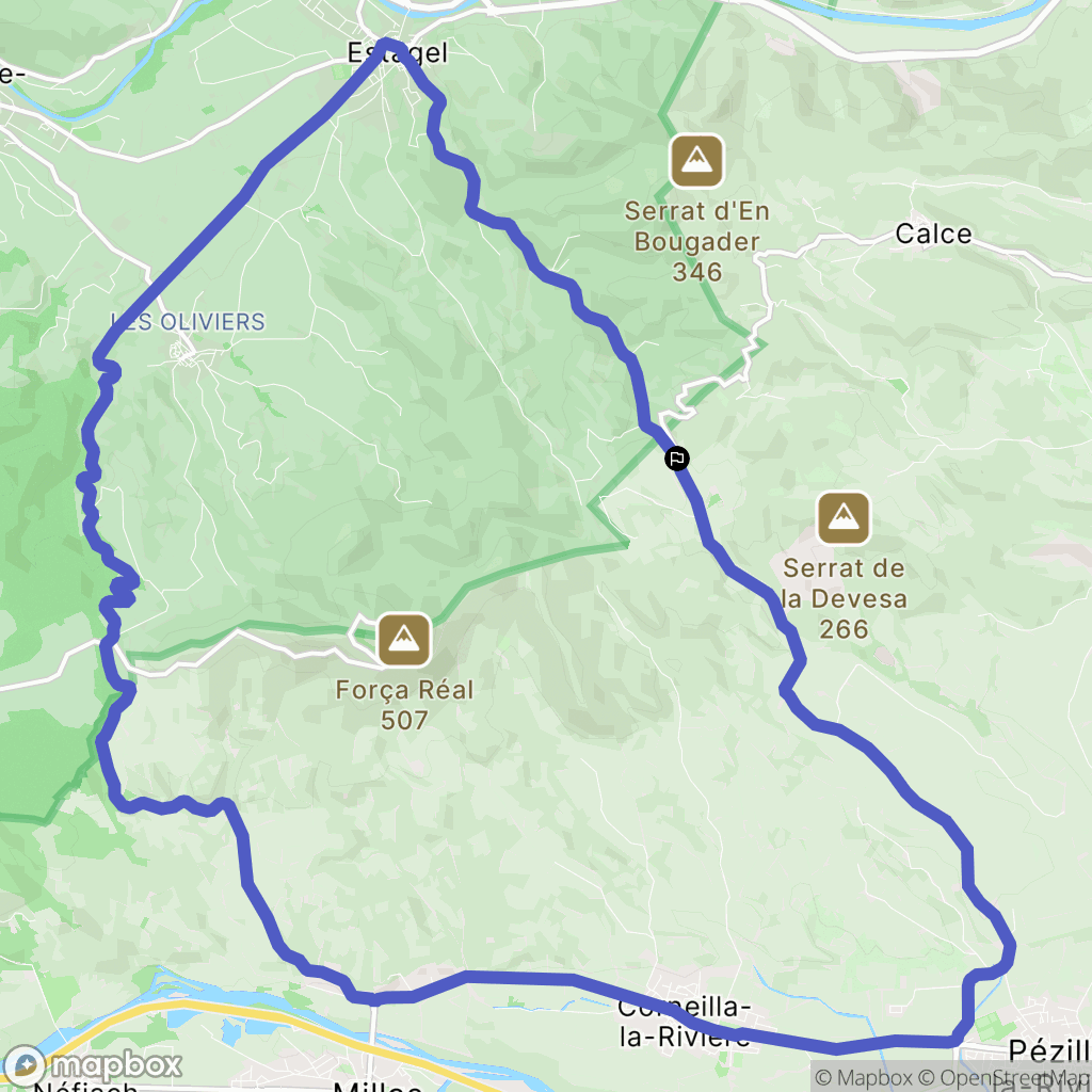 Calce : carte du parcours de randonnée - France