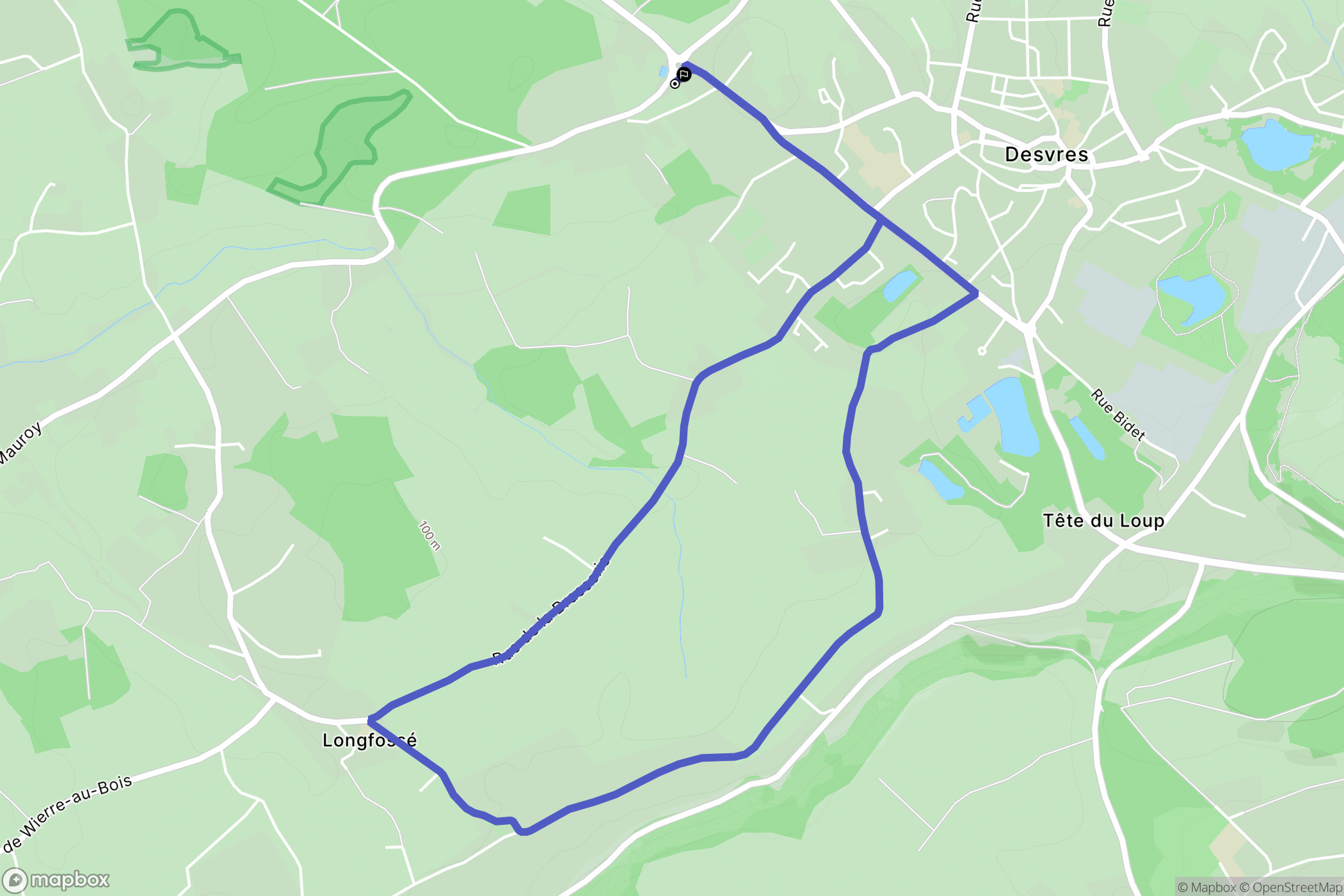 Longfossé : carte du parcours de randonnée - France