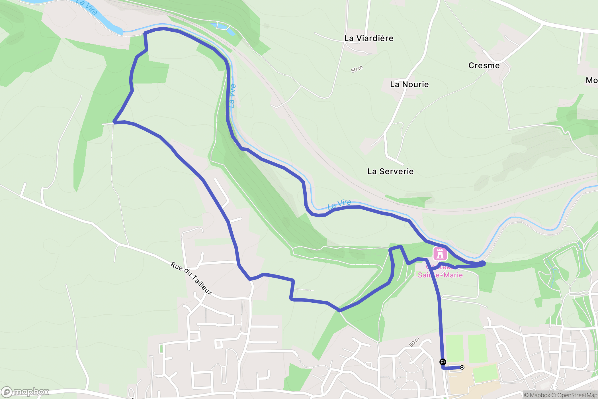 Agneaux : carte du parcours de randonnée - France