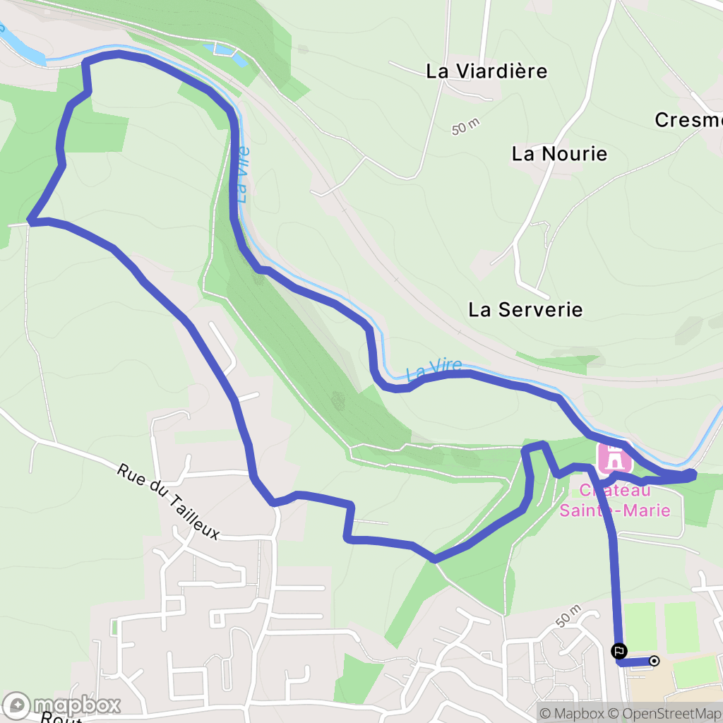 Agneaux : carte du parcours de randonnée - France
